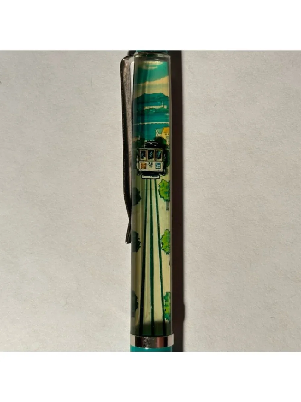 San Francisco California Floaty Pen Cable Car Moves Uphill Souvenir Vintage
